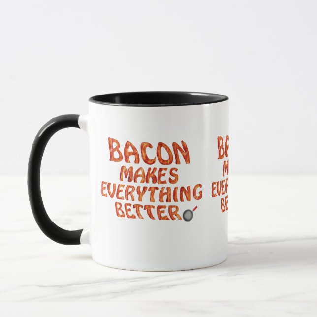 Bacon Makes Everything Better(Digital Painting) Mug (Left)