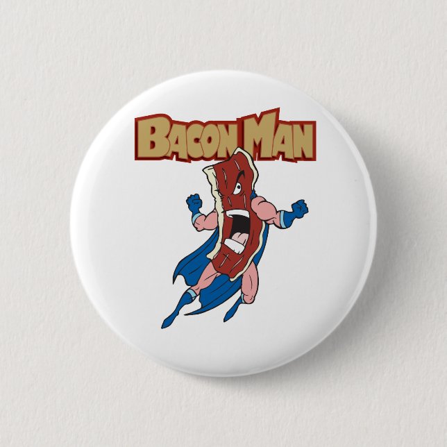 Bacon Man 6 Cm Round Badge (Front)