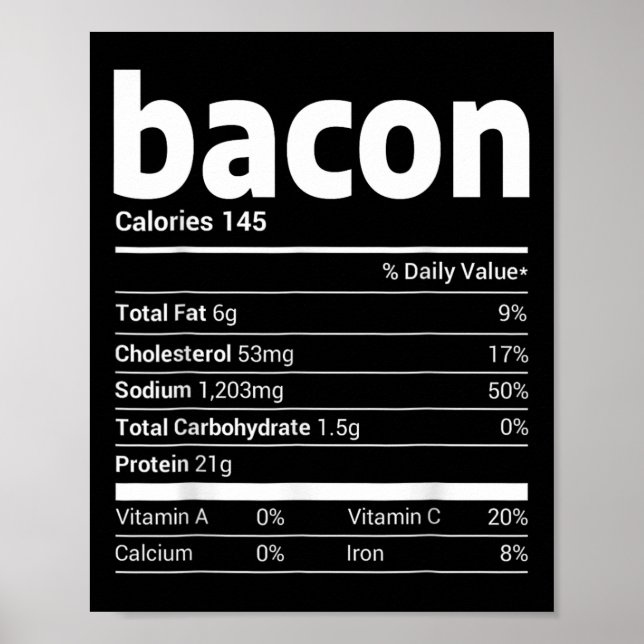 Bacon Nutrition Facts Family Matching Christmas Co Poster (Front)