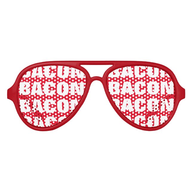 Bacon obsession party shades Funny red sunglasses (Front)