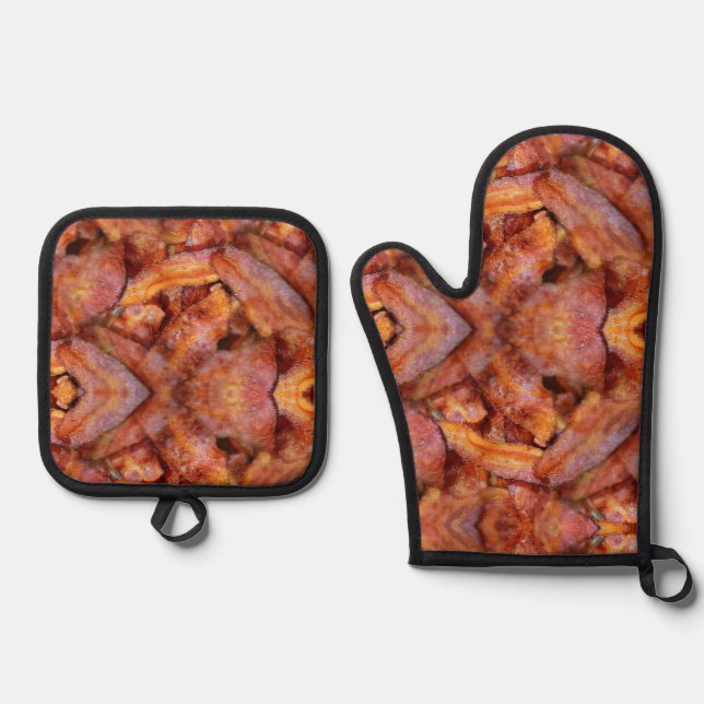 Bacon Oven Mitt & Pot Holder Set (Front)
