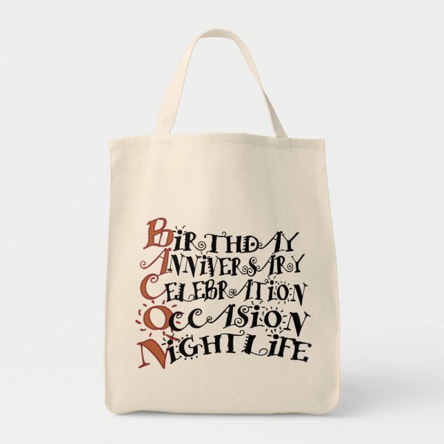 Bacon Party Animal Tote Bag (Front)