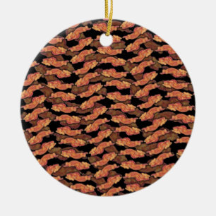 Bacon Pattern Ceramic Tree Decoration