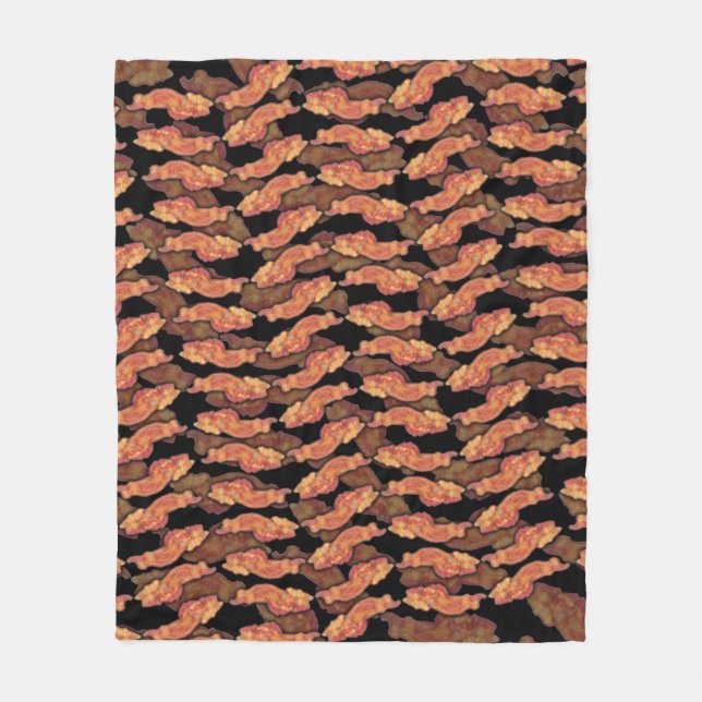Bacon Pattern Fleece Blanket (Front)