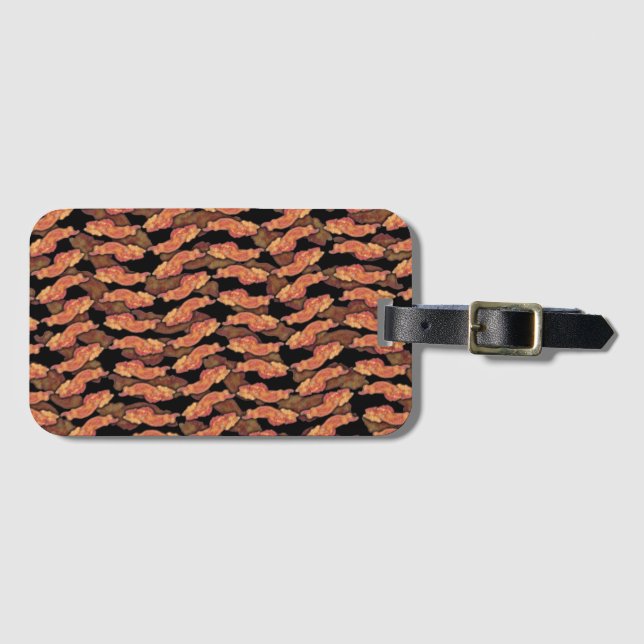 Bacon Pattern Luggage Tag (Front Horizontal)