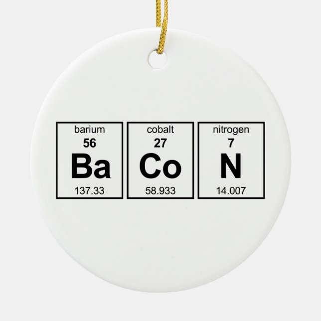 BaCoN Periodic Table Ceramic Tree Decoration (Front)