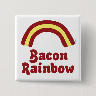 Bacon Rainbow 15 Cm Square Badge