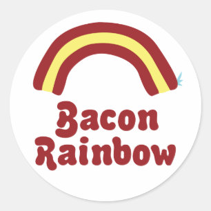 Bacon Rainbow Classic Round Sticker