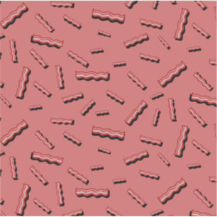 Bacon red meat lover fun retro pattern