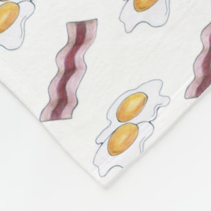 Bacon Strips and Fried Eggs Breakfast Food Pairing Fleece Blanket