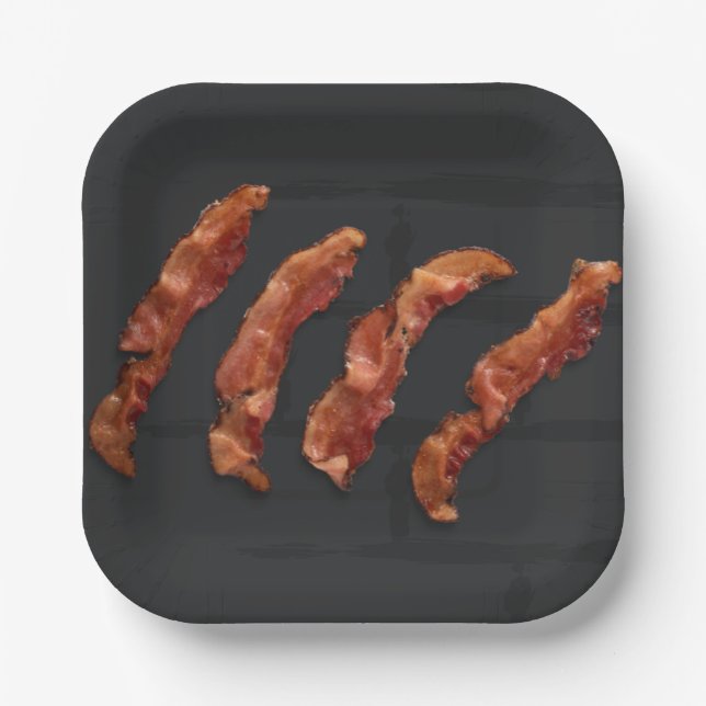 Bacon Strips BBQ Party Paper Plate (Front)
