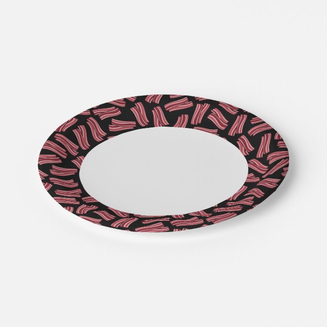 Bacon Strips Pattern Paper Plate (Angled)