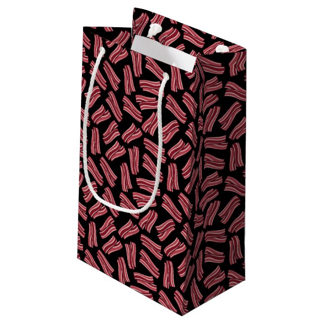 Bacon Strips Pattern Small Gift Bag (Back Angled)