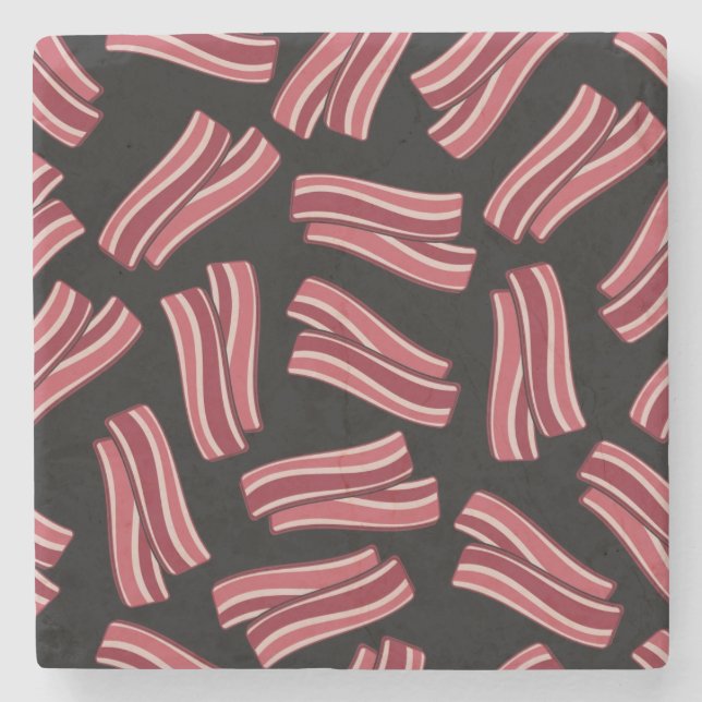 Bacon Strips Pattern Stone Coaster (Front)