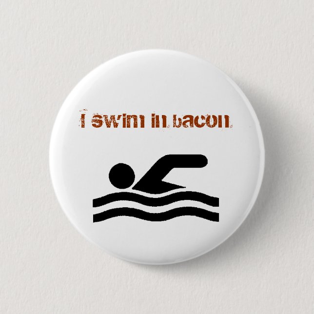 Bacon Swimmer 6 Cm Round Badge (Front)