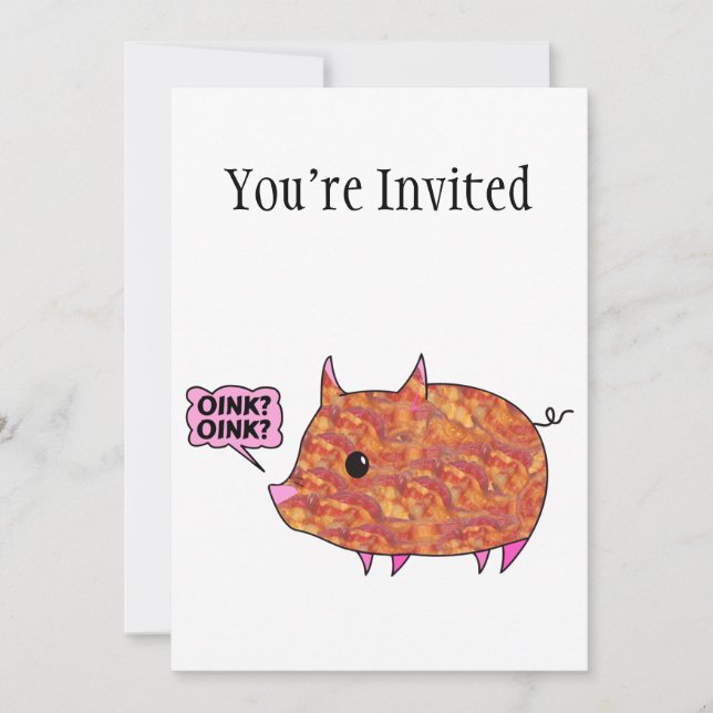 Bacon Wrapped Piggy Invitation (Front)