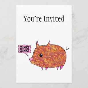 Bacon Wrapped Piggy Invitation
