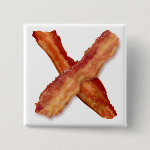 Bacon X O X LOVE 15 Cm Square Badge