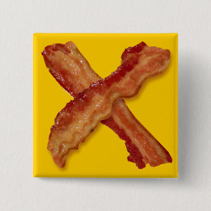 Bacon X O X LOVE 15 Cm Square Badge
