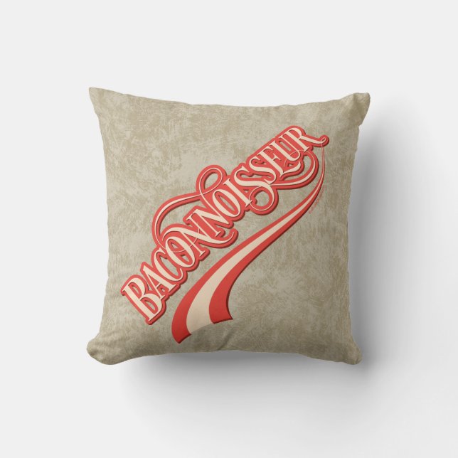 Baconnoisseur (bacon lover) throw pillow (Front)