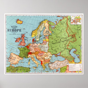 Bacon's Europe Map Poster