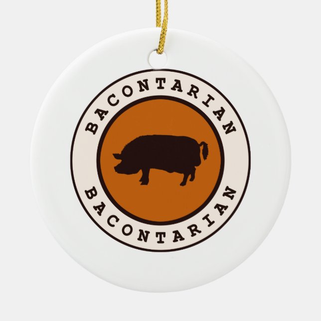 Bacontarian Ceramic Tree Decoration (Front)