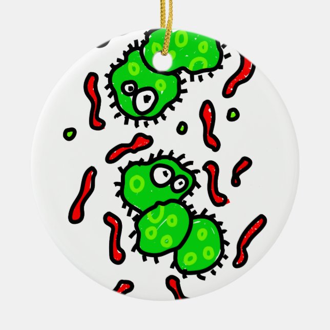 Bacteria Ceramic Tree Decoration (Front)