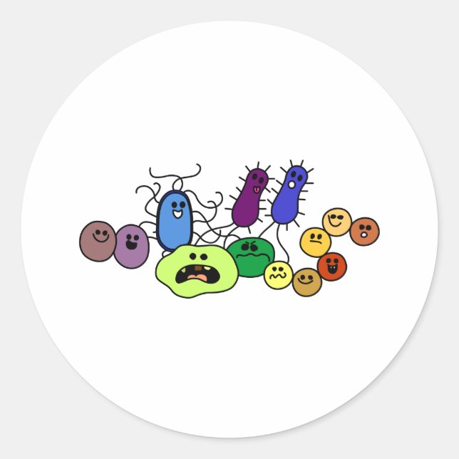 Bacteria Classic Round Sticker (Front)
