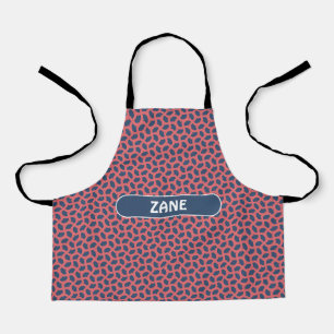 Bacteria Cream Blue Minimal Pattern Apron
