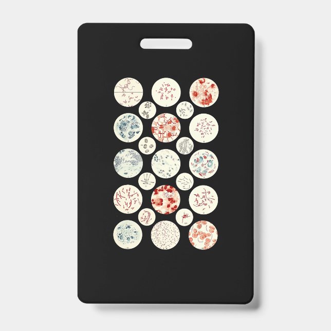 bacteria funny microbiology bacteria science tiny ID badge (Front)