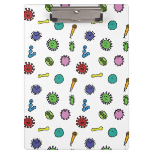 Bacteria, germs and viruses pattern clipboard