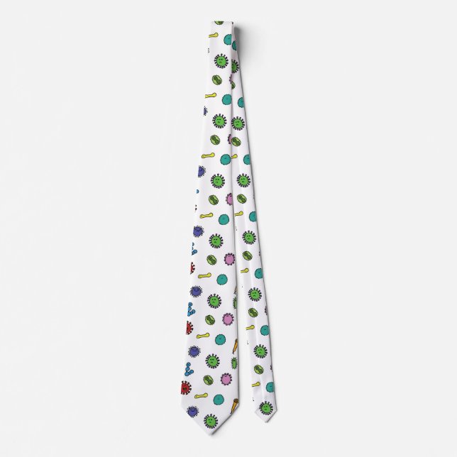 Bacteria, germs and viruses pattern tie (Front)