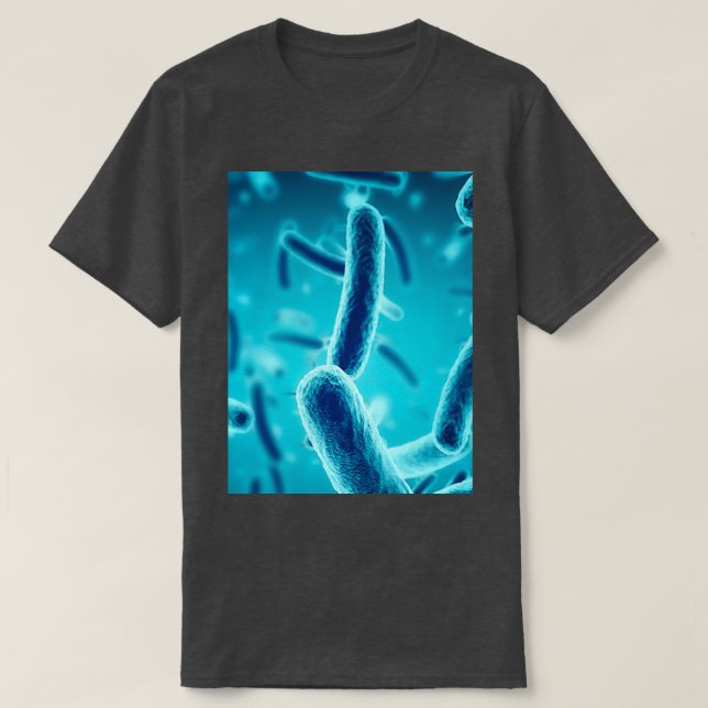 BACTERIA SLIDE MICROSCOPIC Biology Science Illustr T-Shirt (Design Front)