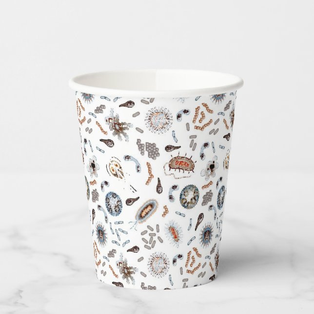 Bacteria & Virus Pattern Paper Cups (Left)