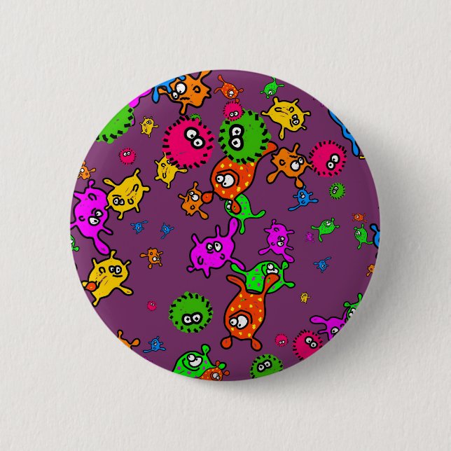 Bacteria Wallpaper 6 Cm Round Badge (Front)