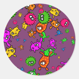 Bacteria Wallpaper Classic Round Sticker