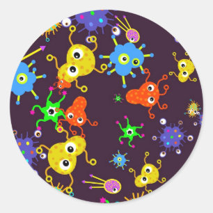 Bacteria Wallpaper Classic Round Sticker
