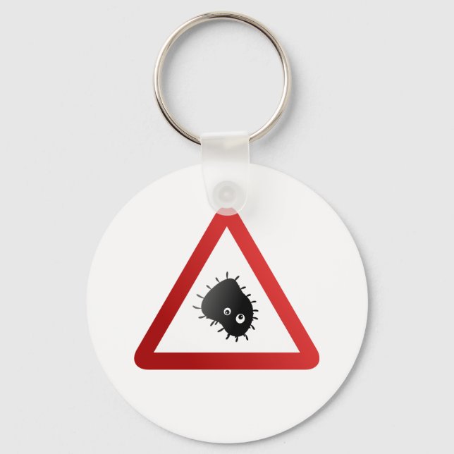 Bacteria Warning Sign Key Ring (Front)