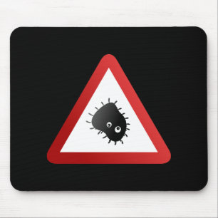 Bacteria Warning Sign Mouse Pad