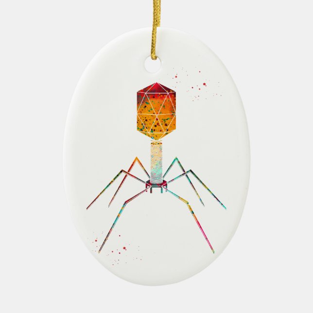 Bacteriophage Ceramic Tree Decoration (Front)