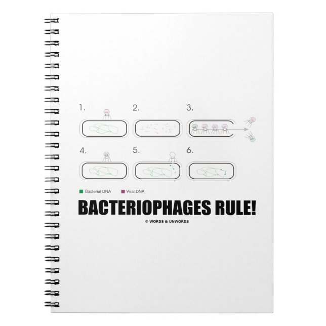 Bacteriophages Rule! (Bacteria Virus DNA) Spiral Notebook (Front)