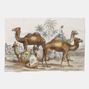 Bactrian Camel, Arabian Camel Or Dromedary Tea Towel