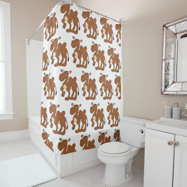 Bactrian Camel Design Shower Curtain (In Situ)