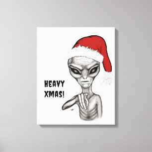Bad Alien , Heavy Xmas ! Canvas Print
