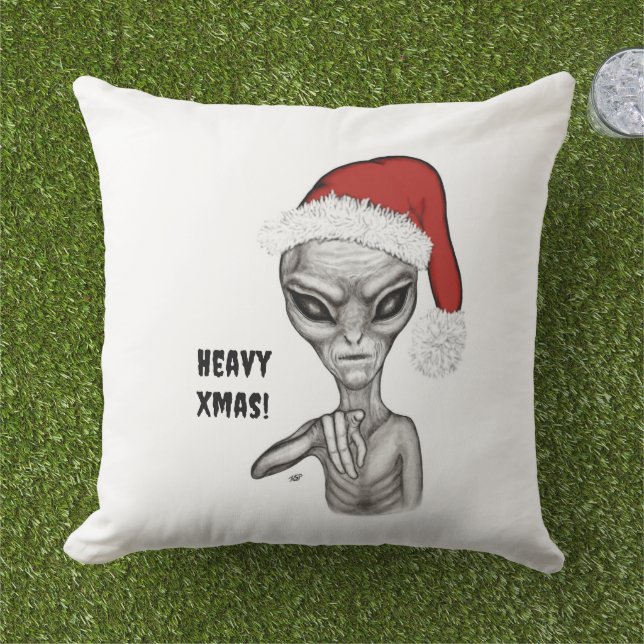 Bad Alien , Heavy Xmas ! Cushion (Grass)