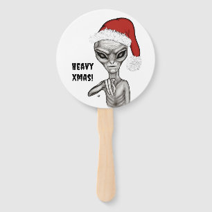 Bad Alien , Heavy Xmas ! Hand Fan
