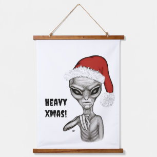 Bad Alien , Heavy Xmas ! Hanging Tapestry