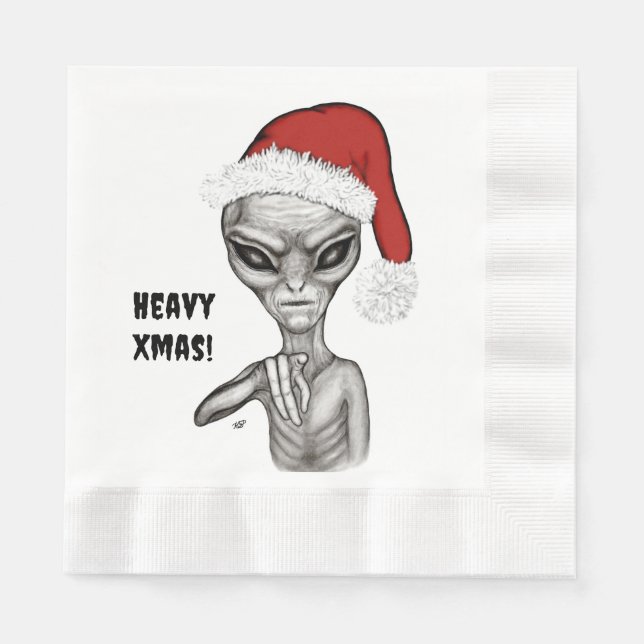 Bad Alien , Heavy Xmas ! Napkin (Front)