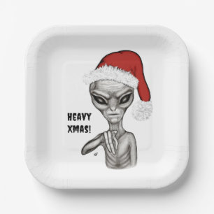 Bad Alien , Heavy Xmas ! Paper Plate