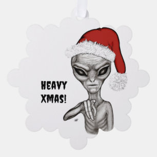 Bad Alien , Heavy Xmas ! Tree Decoration Card